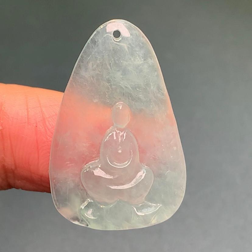 Mặt dây Ngộ đạo băng chủng phong thủy ngọc cẩm thạch/Ngọc phỉ thúy tự nhiên cao cấp