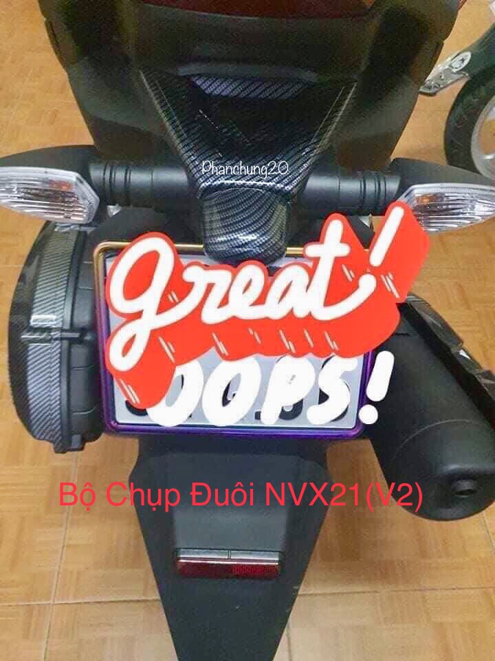 BỘ ỐP CHỤP ĐUÔI SAU DÙNG CHO ĐỜI XE NVX 2021 2022 2023 CACBON