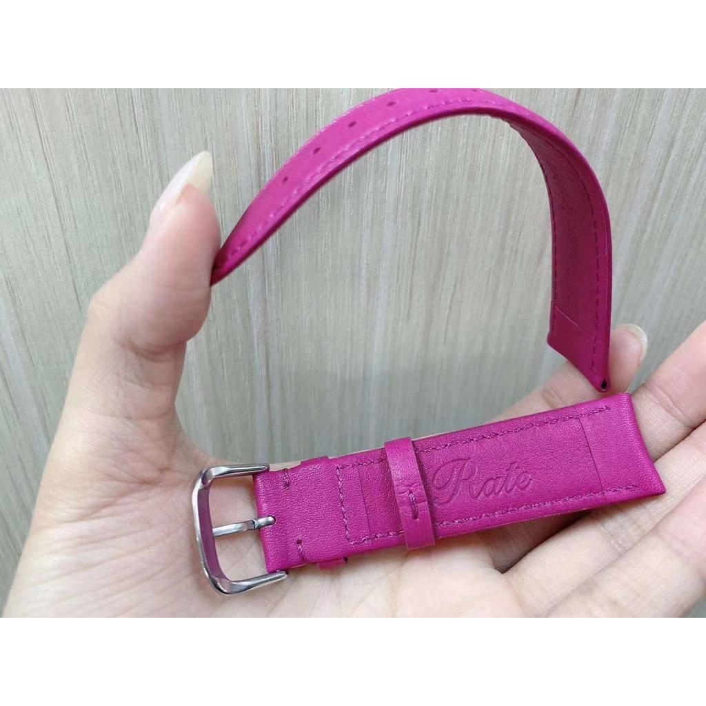 Dây da đồng hồ da đeo tay, da bò mặt cật RATE T1907 TRƠN 12 14 16 18 20 22mm
