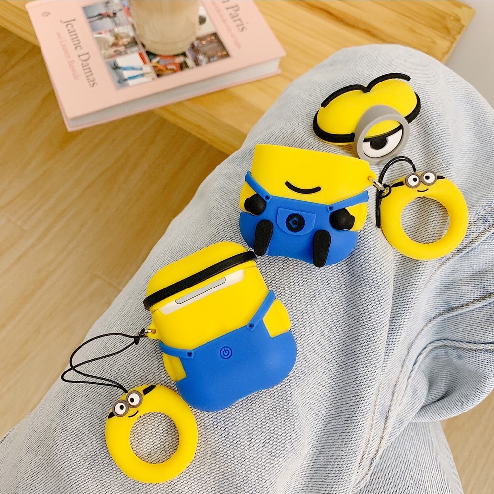 Bao case silicon cho tai nghe Apple Airpods 1 / 2 hiệu HOTCASE (kiểu dáng Minion, chống vân tay, chống bám bẩn, vật liệu cao cấp) - Hàng nhập khẩu