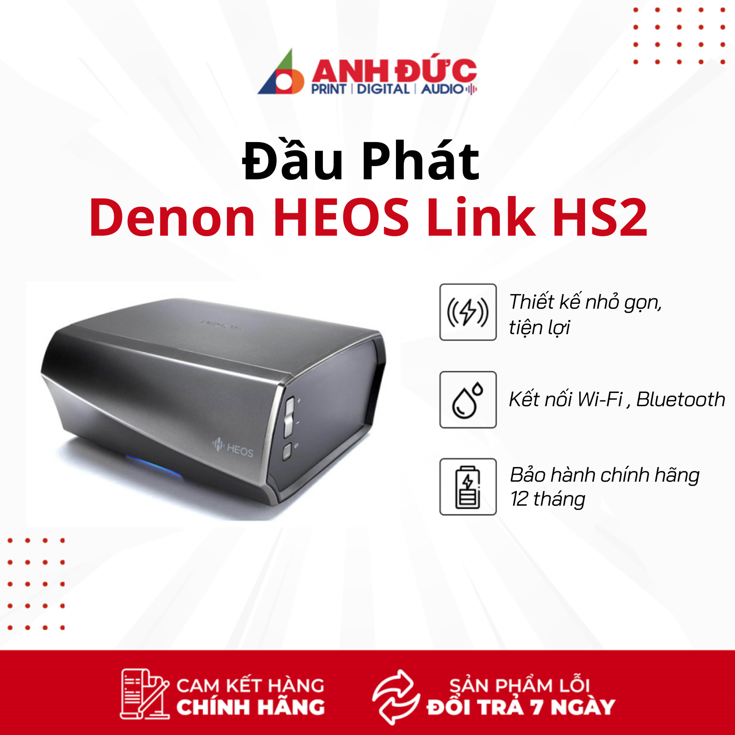 Đầu Phát Streaming Nhạc Số Denon HEOS LINK HS2 - Hàng Chính Hãng Bảo Hành 12 Tháng