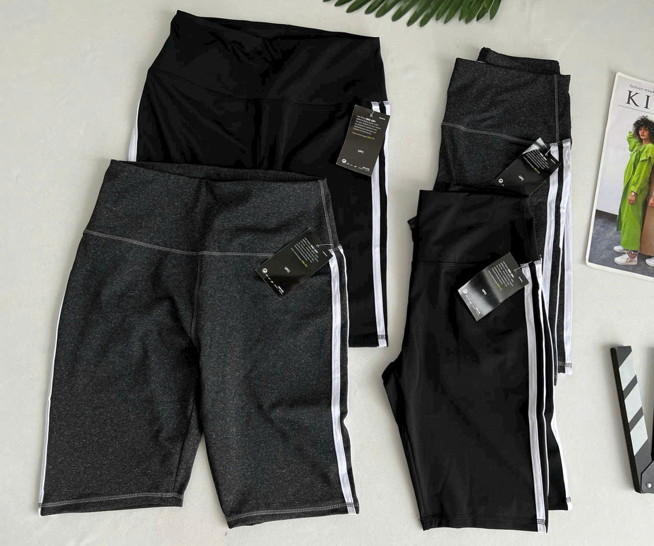 Quần lỡ nữ ôm body đa năng phối sọc