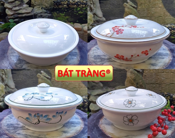 Âu Đựng Cơm Canh Gốm Sứ Bat Trang