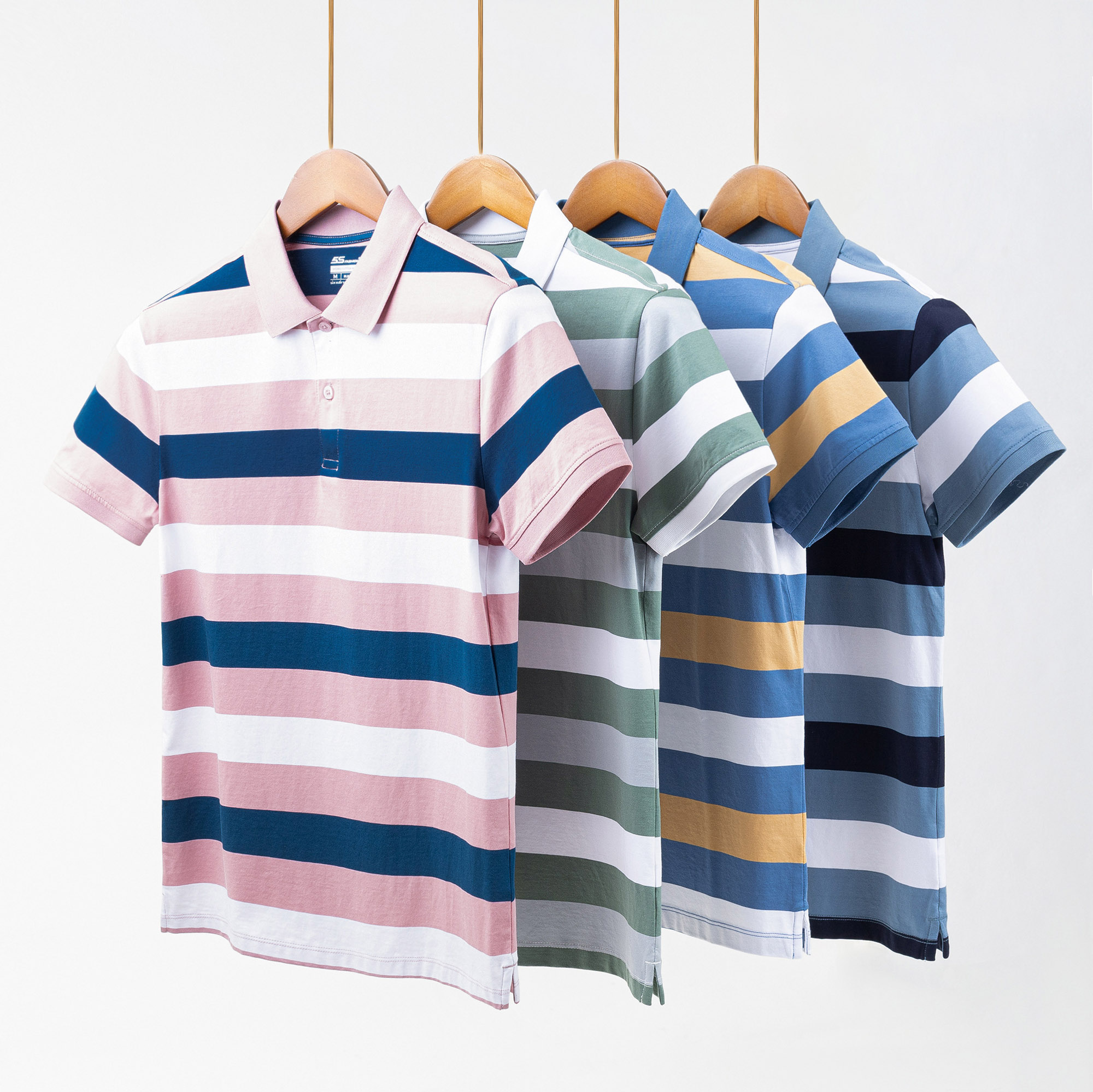 Áo Polo Nam Cotton 5S FASHION , Phom Ôm Vừa Vặn, Thiết Kế Kẻ Ngang Phối Màu Nổi Bật, Trẻ Trung (APC23097)