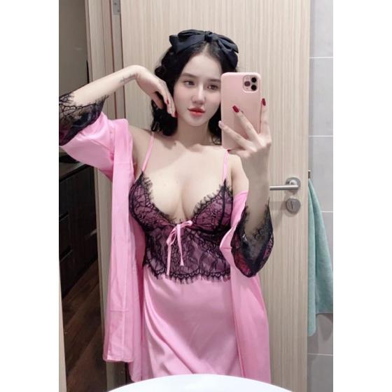 Đầm Ngủ Nữ 2 dây Sexy lụa satin - latin Siêu Mát ĐN103