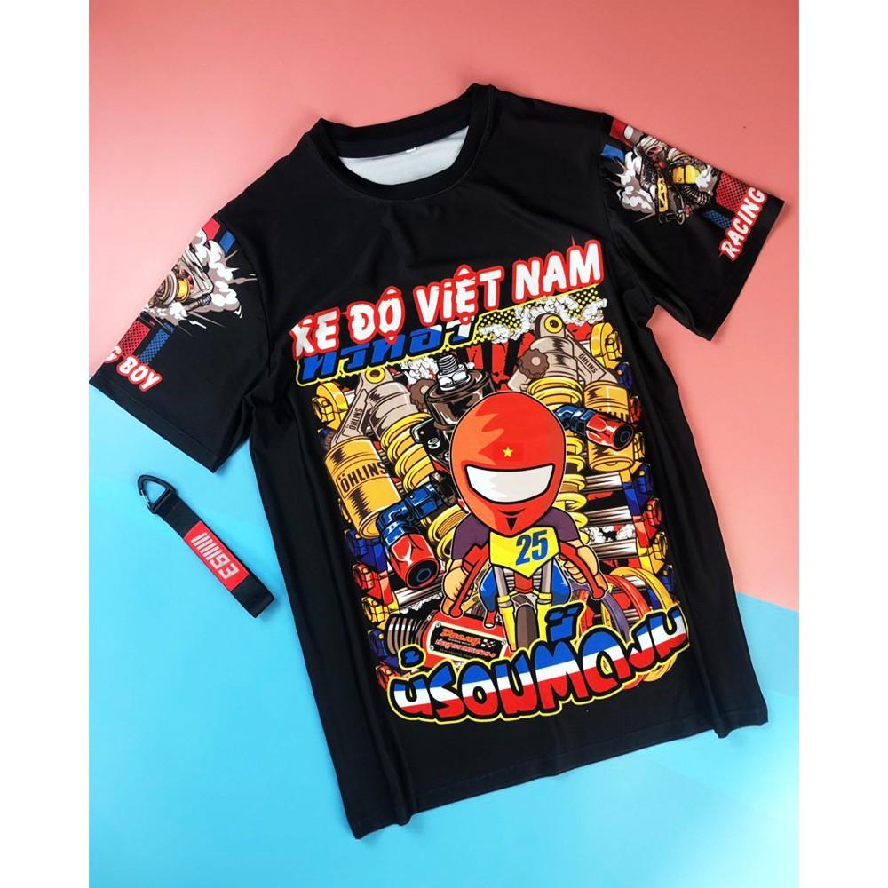 SALE - ÁO THUN THỂ THAO CHIBI TEM XE ĐỘ VIỆT NAM