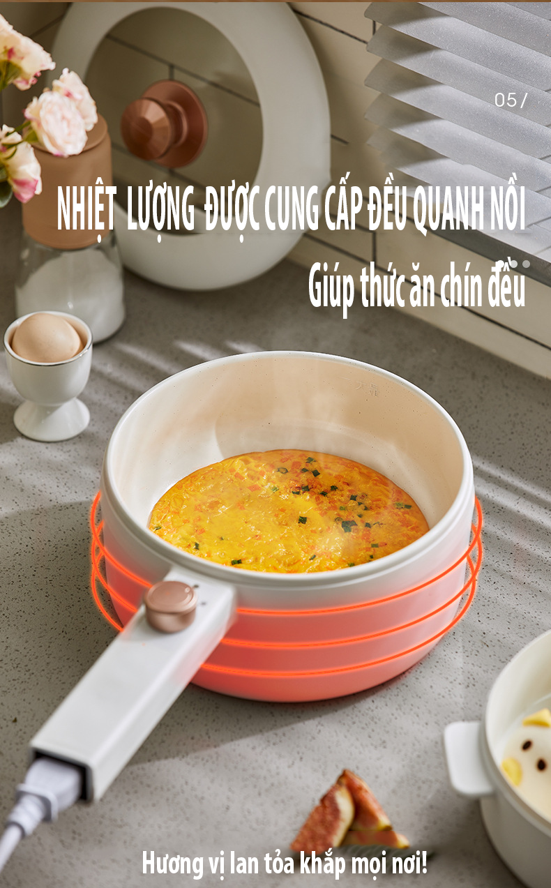 Nồi điện đa năng có lồng hấp nấu mỳ, lẩu, canh,... 1.6L (P16J1HC)