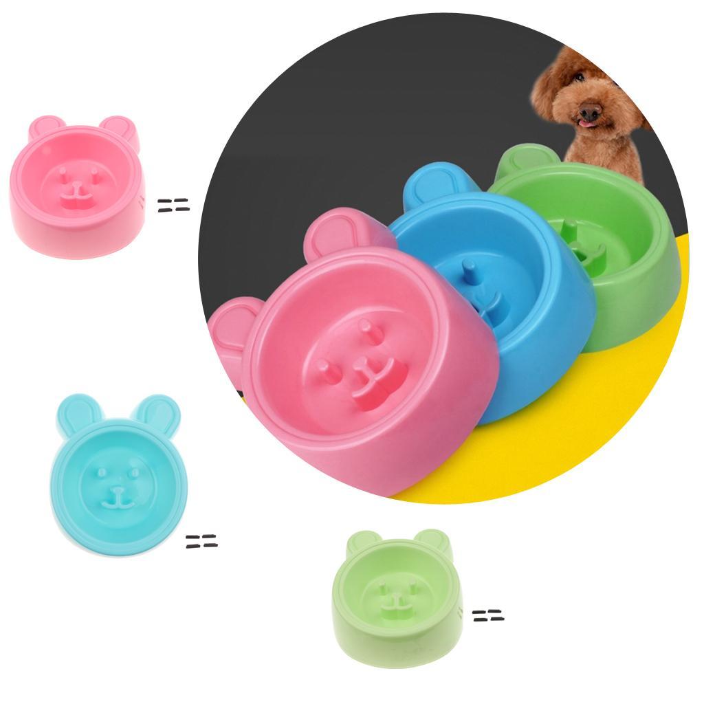 Pet Dog Cat Rabbit Slow Food Feeder Healthy Gulp Feed Dish Bowl