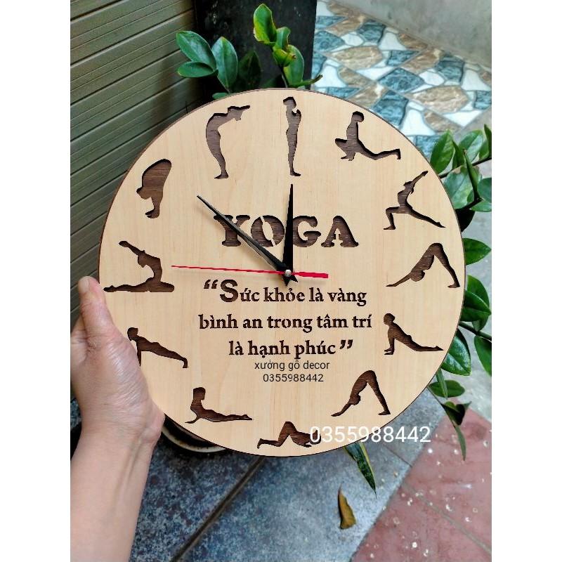 Đồng Hồ Treo Tường YOGA Tư Thế Chào Mặt Trời 30x30cm