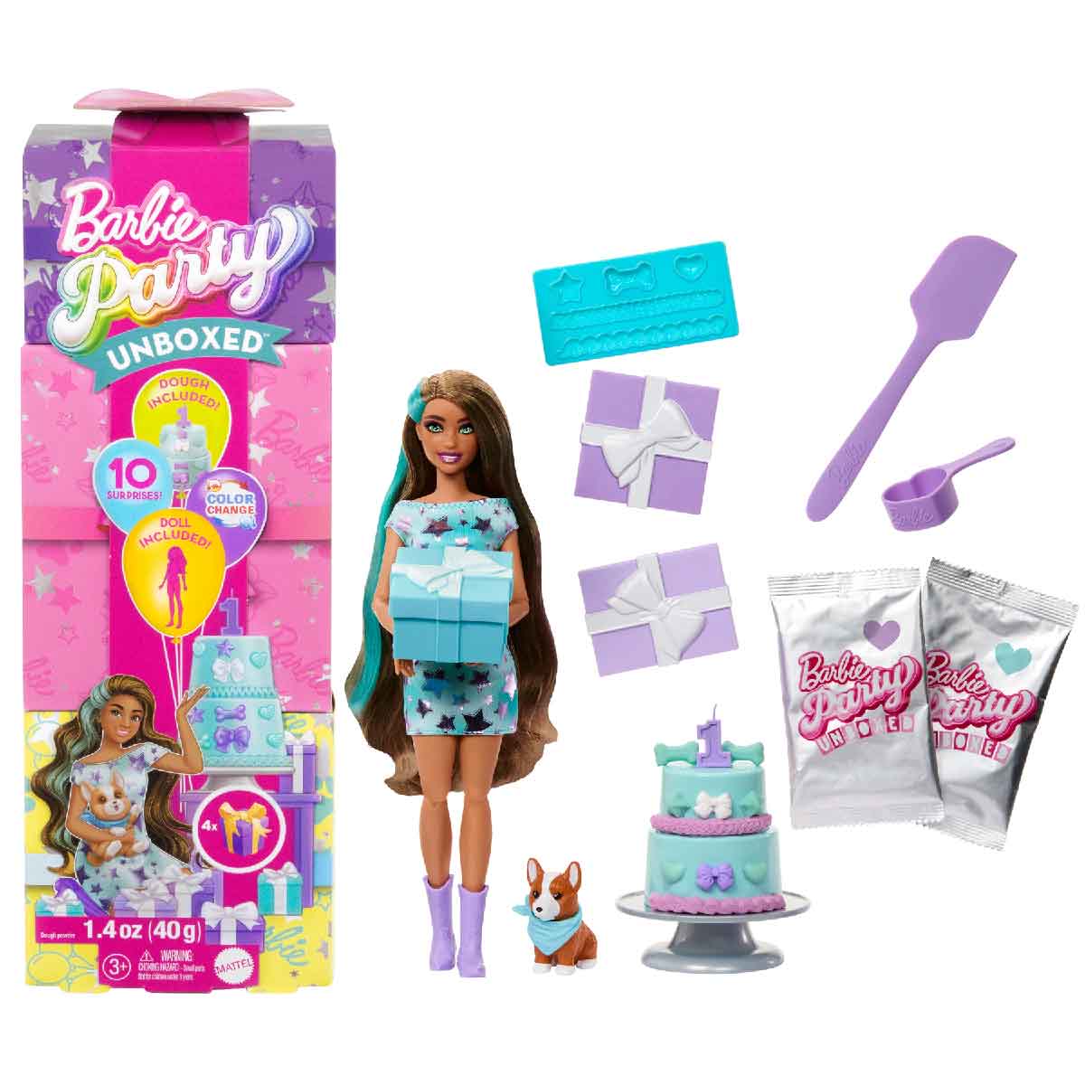 Đồ Chơi Búp Bê Barbie Và Bữa Tiệc Sinh Nhật Vui Vẻ - Xanh Lấp Lánh BARBIE JFG72/JFG68