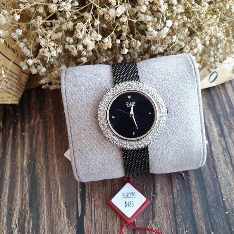 Đồng hồ nữ Burgi case 36mm mầu đen