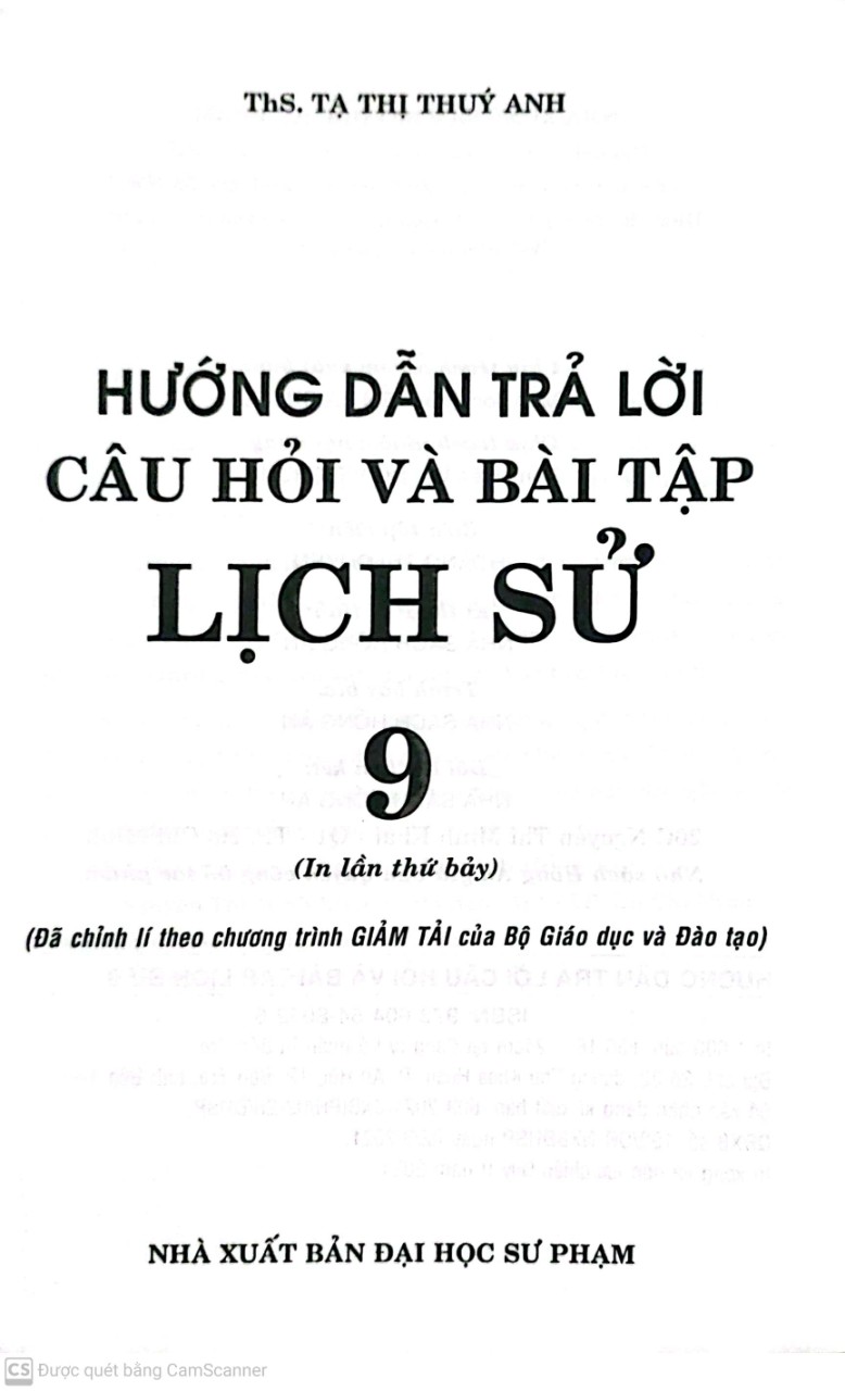 HƯỚNG DẪN TRẢ LỜI CÂU HỎI VÀ BÀI TẬP LICH SỬ 9 -ĐÃ CHỈNH LÍ THEO CHƯƠNG TRÌNH GIẢM TẢI CỦA BỘ GD&amp;ĐT( T.A)