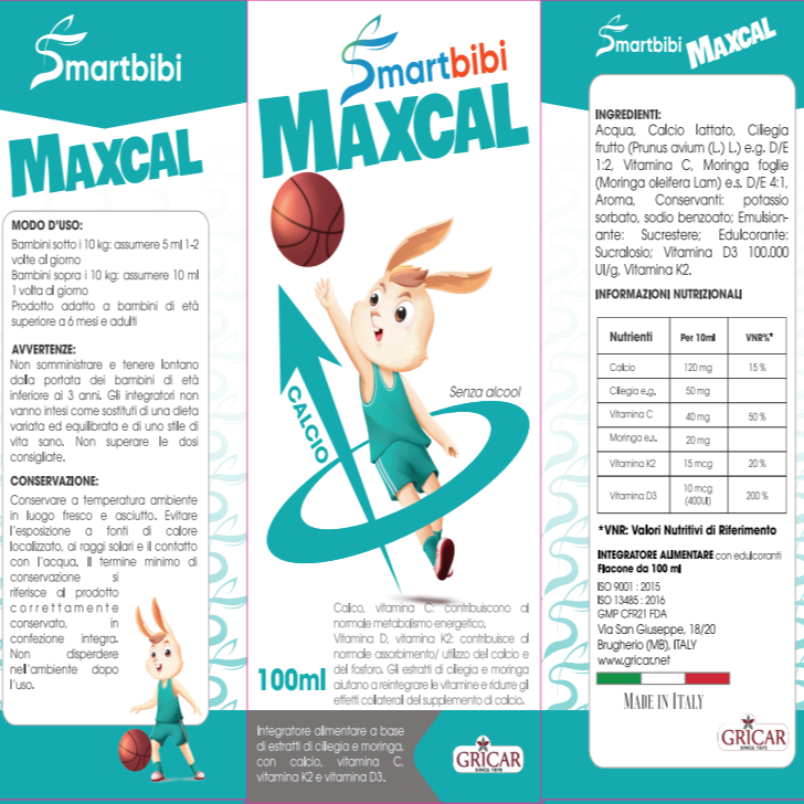 SMARTBIBI MAXCAL - Siro Bổ Sung Canxi, Viamin D3K2 Cho Trẻ, Giúp Tăng Khả Năng Hấp Thu Canxi Và Hỗ Trợ Phát Triển Chiều Cao Giảm Nguy Cơ Còi Xương, Chậm Mọc Răng Do Thiếu Canxi Ở Trẻ Nhỏ (100ml)