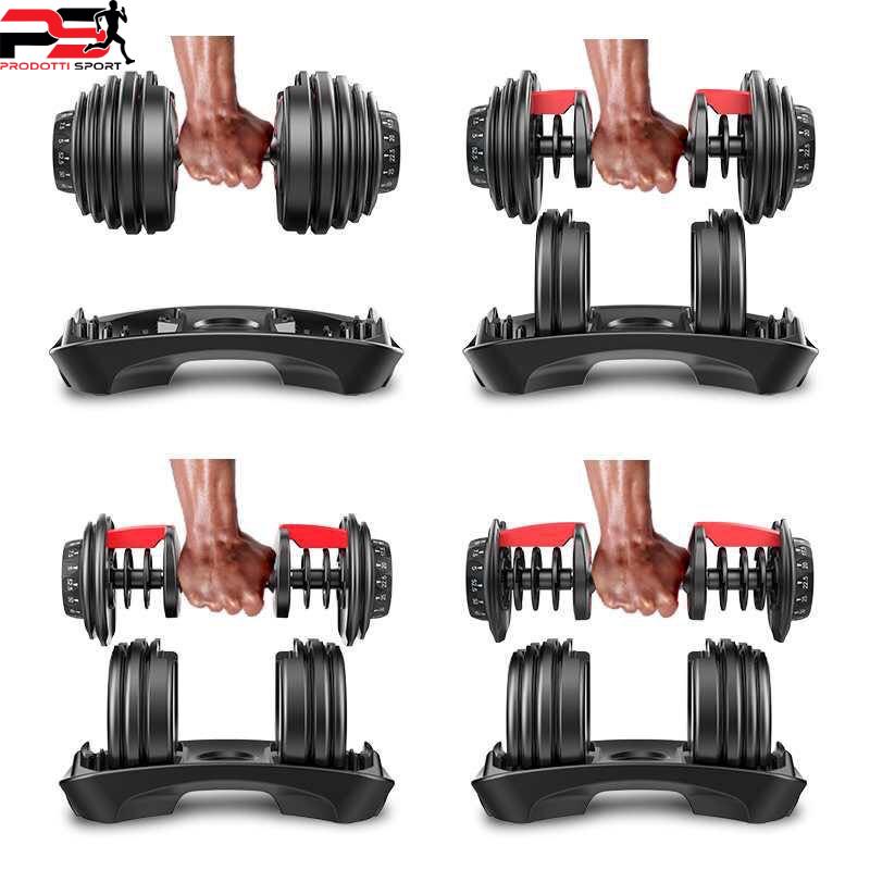 Tạ tay Dumbell 24kg-48kg điều chỉnh khóa số tự động,đa năng Cao Cấp (có khay đựng)