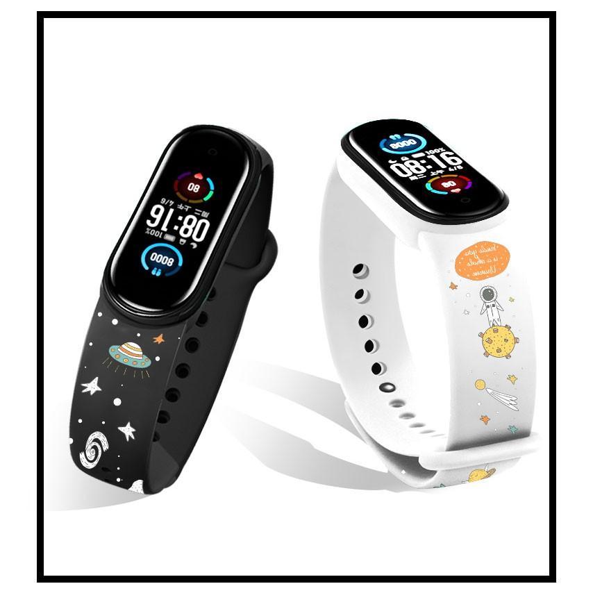 Dây Đeo Thay Thế Bằng Silicon In Hoạ Tiết Hoạt Hình Cho Xiaomi Mi Band 5 / 4 / 3