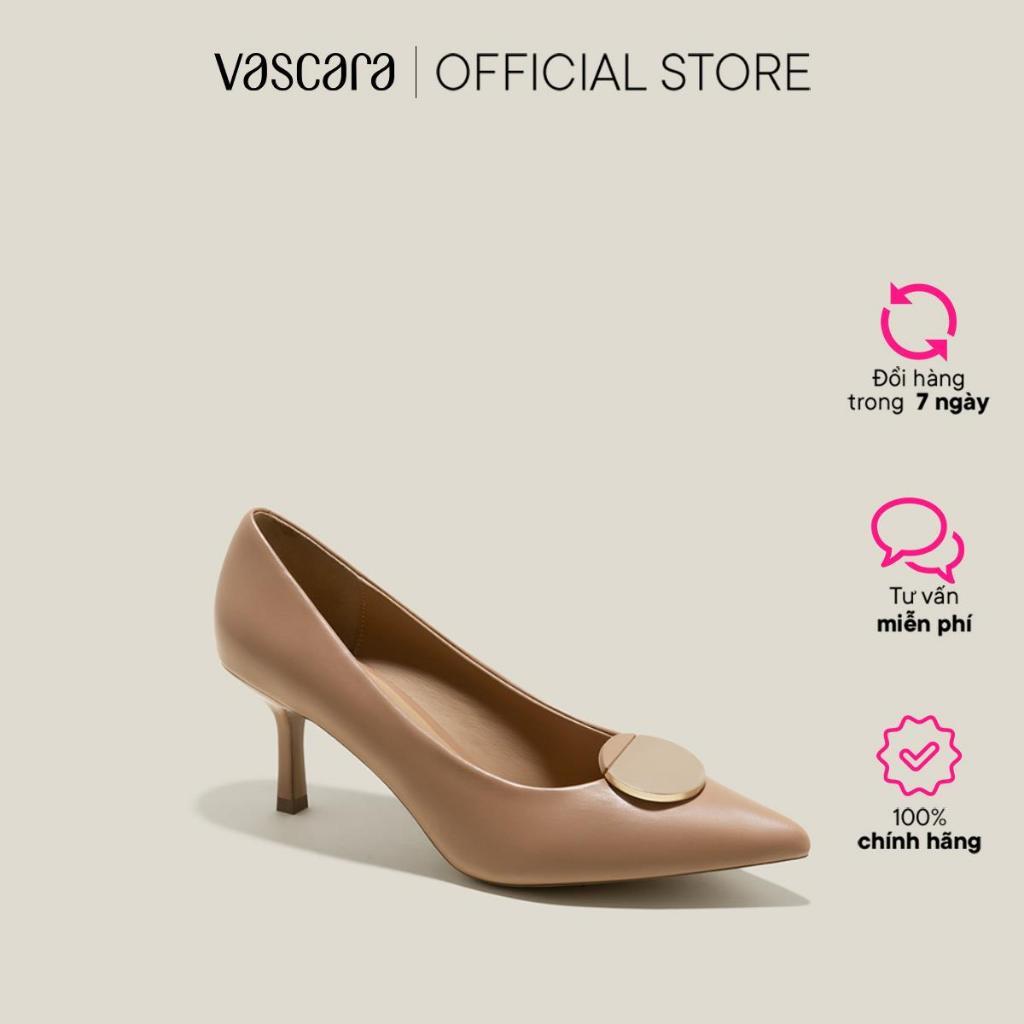 Vascara Giày Bít Mũi Nhọn Nhấn Khóa Tròn - BMN 0619