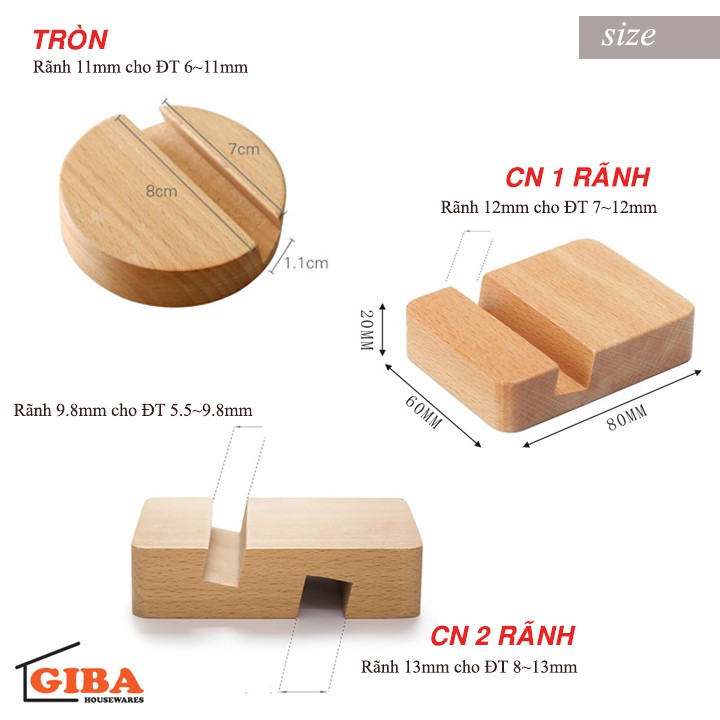 Đế đỡ điện thoại để bàn mini bằng gỗ cao cấp vân đẹp mịn