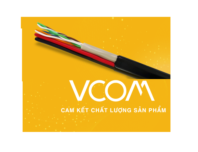 Cáp mạng CAT5 liên nguồn PE- cuộn 305M. VCOM. Hàng chính hãng