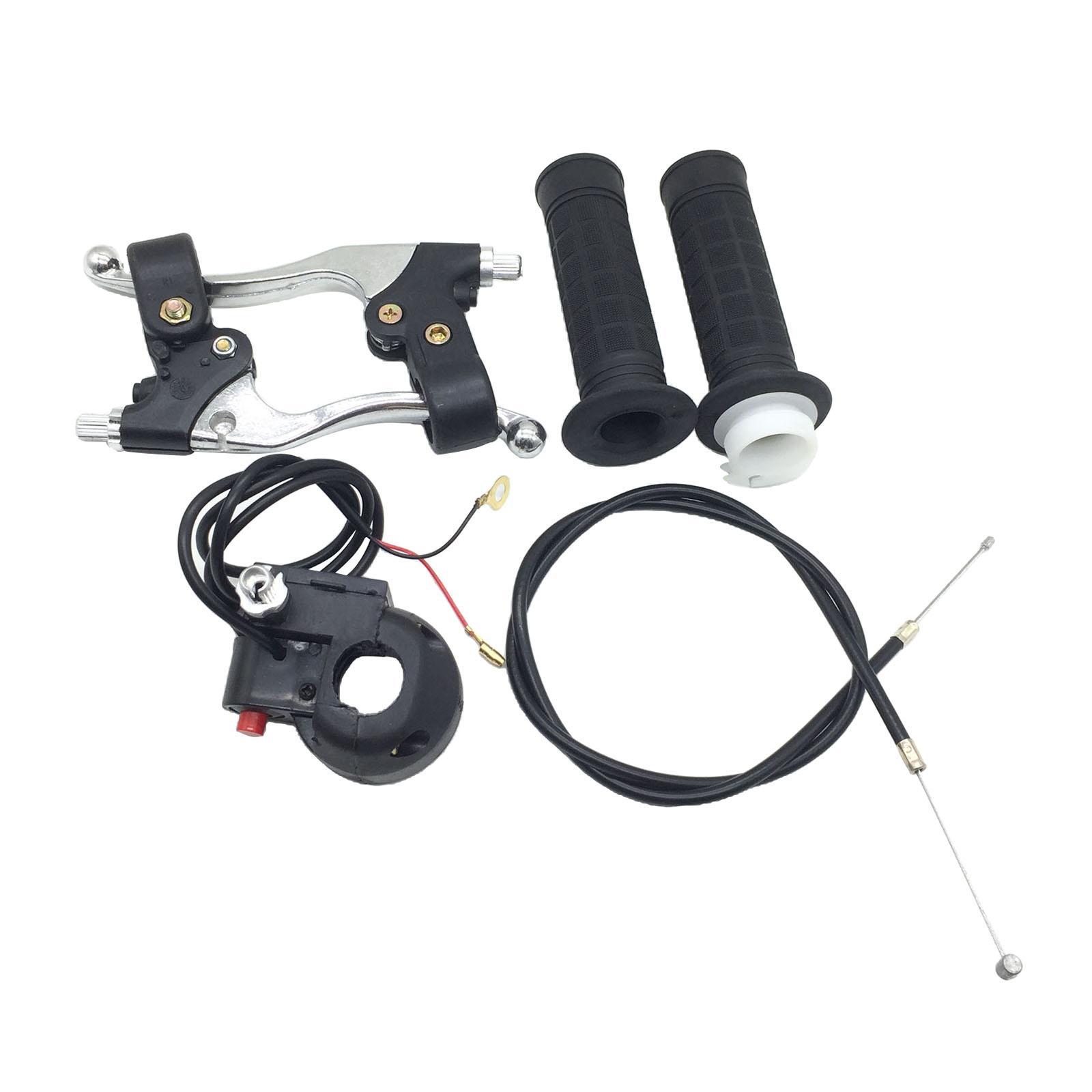 47cc 49cc Mini Pocket Bike 7/8'' Handlebars Grips Kill Switch Throttle Cable Brake Levers Set