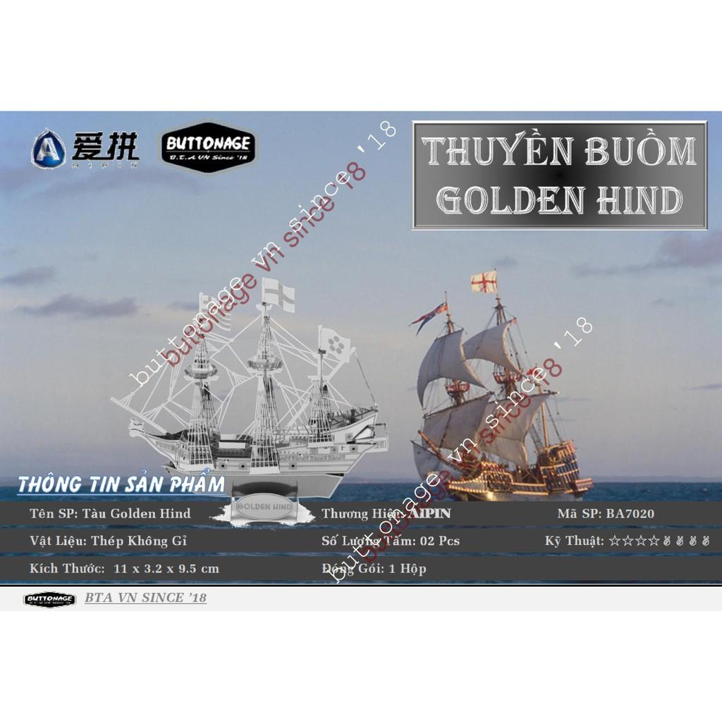 Mô Hình Lắp Ráp 3d Thuyền Buồm Golden Hind