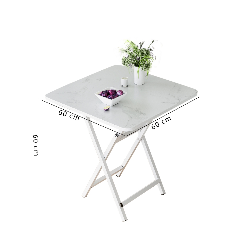 Bàn Ăn Gấp Gọn Khung Sắt Mặt Gỗ Chống Nước Chống Xước AM125