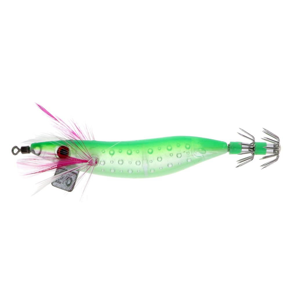 5pcs Luminous Squid Jigs Saltwater Fishing Lures Octopus Squid Hooks