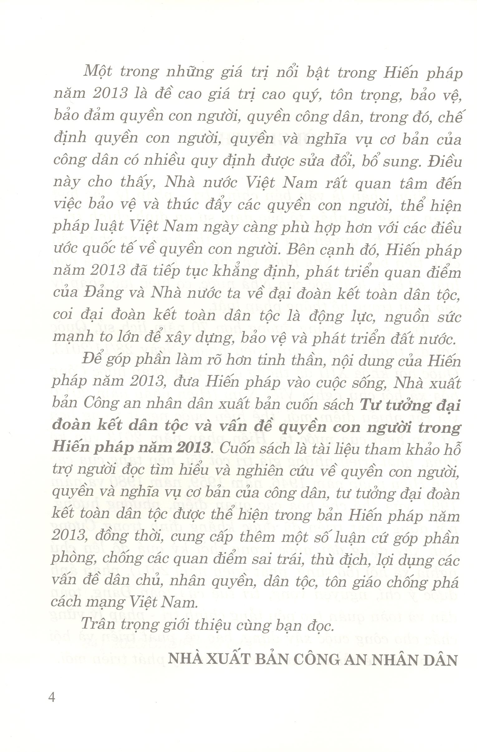 Tư Tưởng Đại Đoàn Kết Dân Tộc Và Vấn Đề Quyền Con Người Trong Hiến Pháp Năm 2013