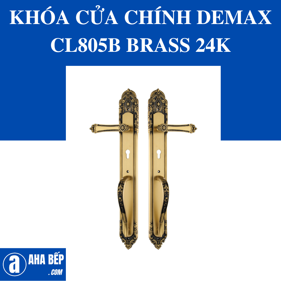 KHÓA CỬA CHÍNH DEMAX CL805B BRASS 24K. Hàng chính hãng