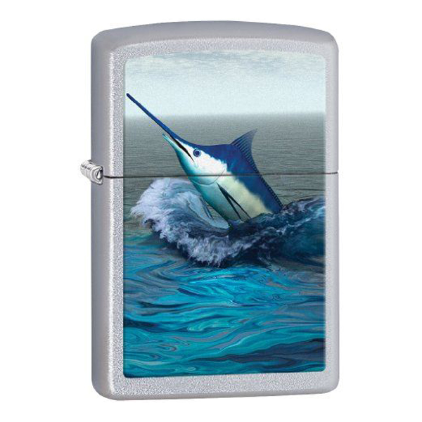 Bật Lửa Zippo 28444 Blue Marlin Satin Chrome