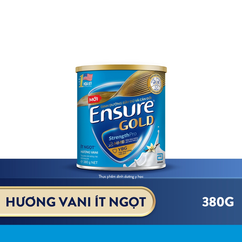 Sữa Bột Ensure Gold Abbott Hương Vani Ít Ngọt (HMB) 400g/380g