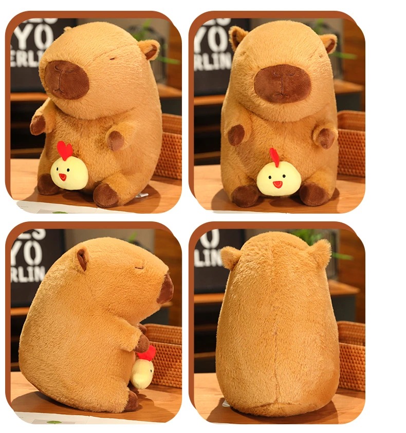 Thú nhồi bông capybara ciu gà đáng yêu - Size từ 35cm đến 65cm - Quà tặng gấu bông capybara có ciu hình gà kéo ra được