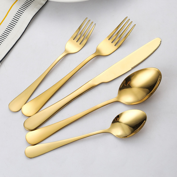 Bộ Set Dao Muỗng Nĩa Cao Cấp FLATWARE LUXURY GOLDEN (20PCS BOX) - Home and Garden