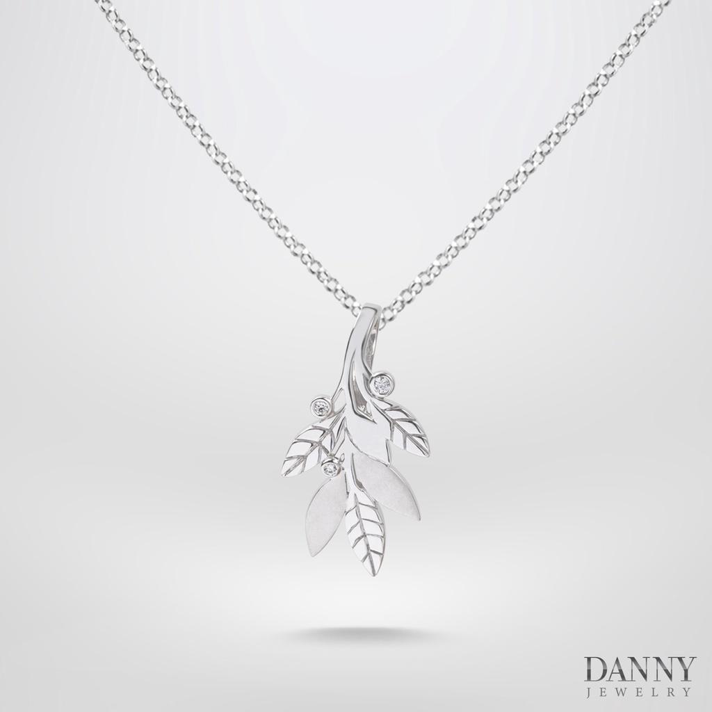 Mặt dây Lá Nguyệt quế- Bạc 925 xi Rhodium/ Vàng - MD012- Danny Jewelry