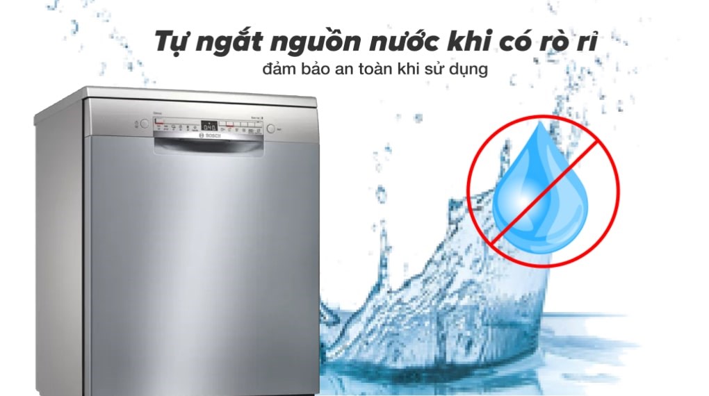 Máy rửa chén bát độc lập Bosch SMS2HAI12E (Series 2) - 13 bộ chén đĩa - 6 chương trình rửa - Hàng Chính Hãng