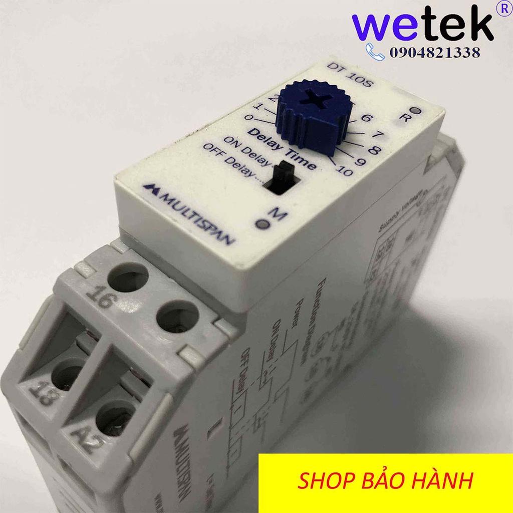 Rơ le thời gian Multispan Ấn Độ DT-10S DT-30S DT-60S DT-30M Timer đóng trễ mở trễ rẻ tốt 10s 30s 60s 30m nguồn 230Vac