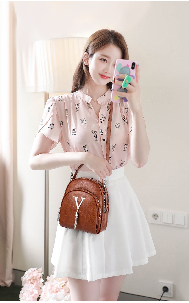 Balo nữ mini thời trang da mềm 3in1 nhiều ngăn tiện dụng, đeo 2 kiểu balo và túi, phù hợp đi làm, đi chơi