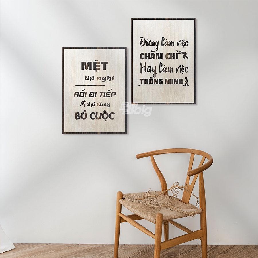 25 cặp tranh slogan set 2 tấm treo tường trang trí tạo động lực trang trí văn phong công ty