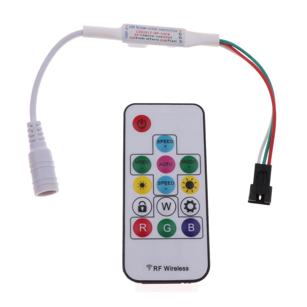 DC 5V to 24V RF Wireless Remote LED Controller Dimmer Mini Strip Light