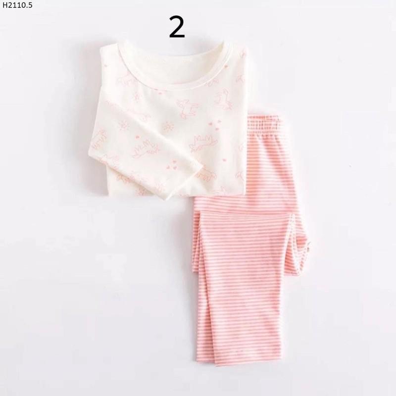 Bộ Đồ Cotton Dài Tay Xuất Hàn Bé Gái