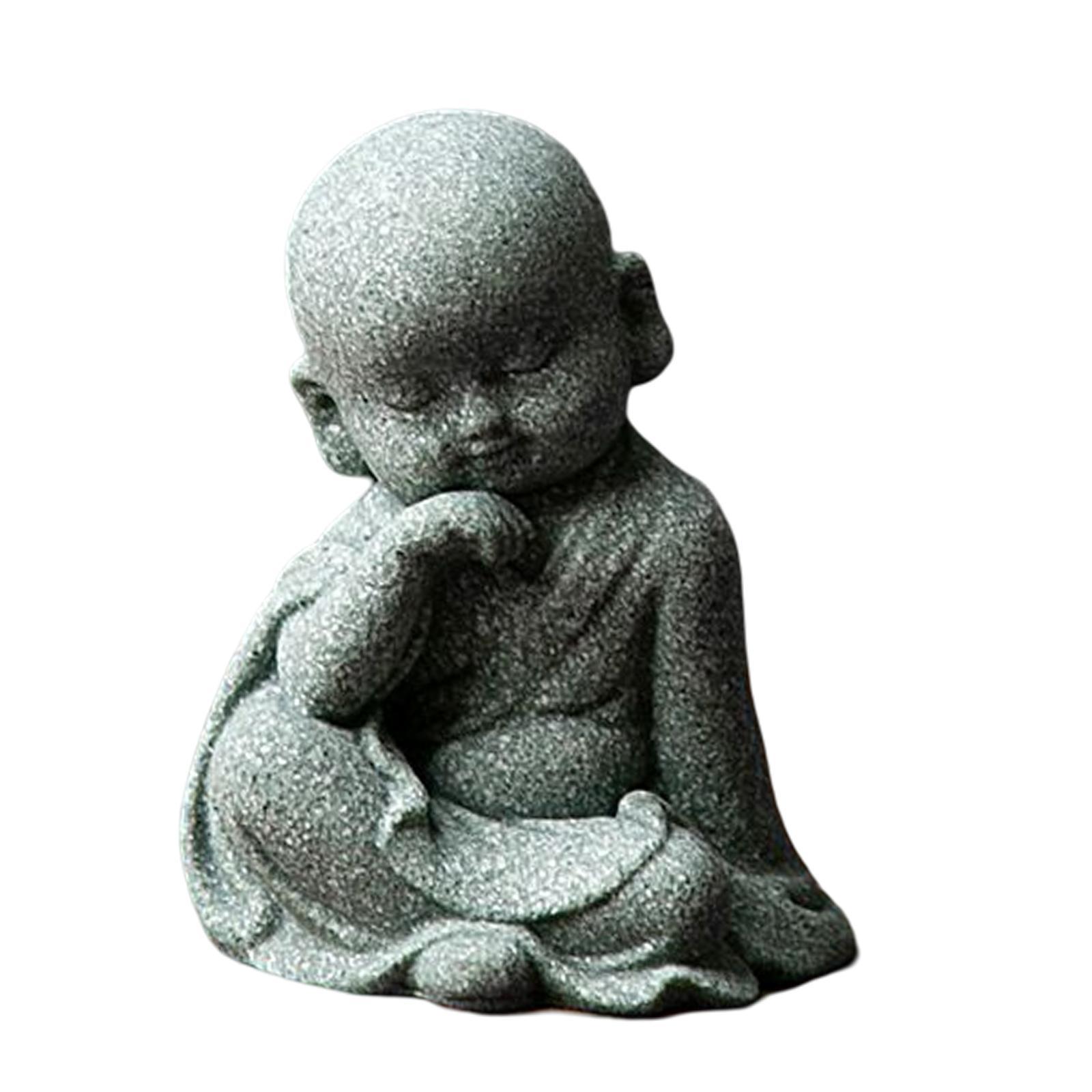 Monk Figurine Buddha Statue Ornaments Decorative Home Decor Desktop