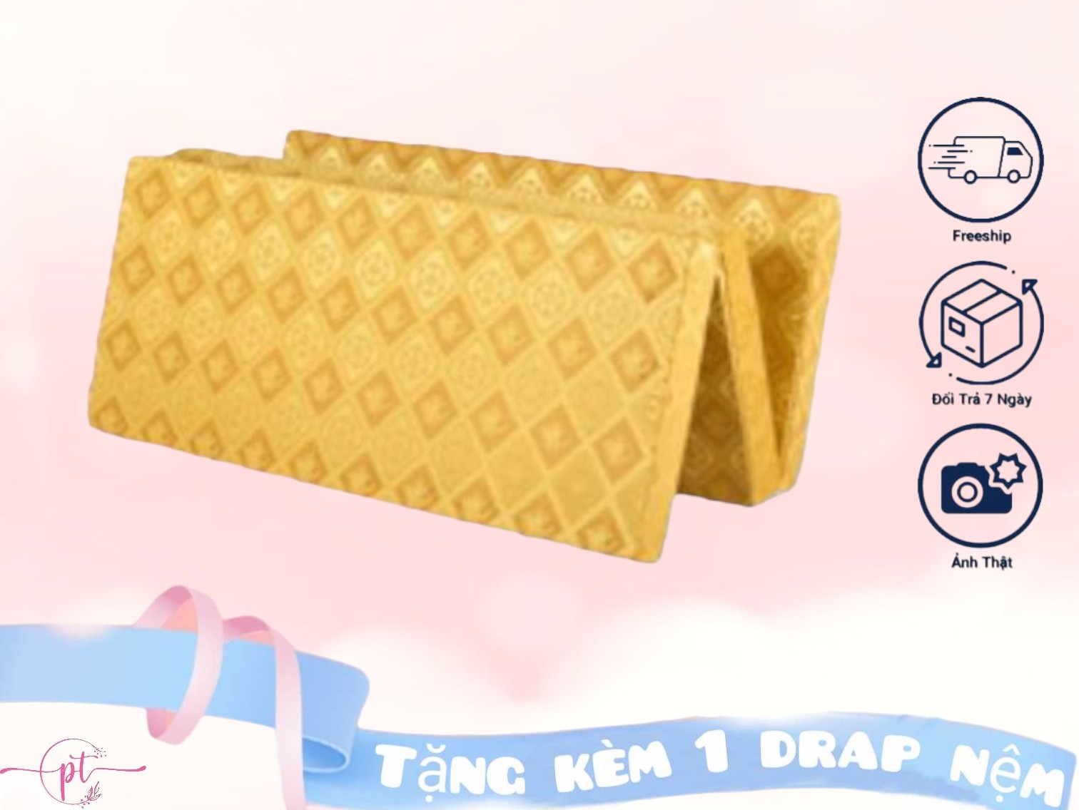 Nệm Bông Ép Cao Cấp Gấp 3 Dày 9cm Đủ Size ( Giao Màu Ngẫu Nhiên )
