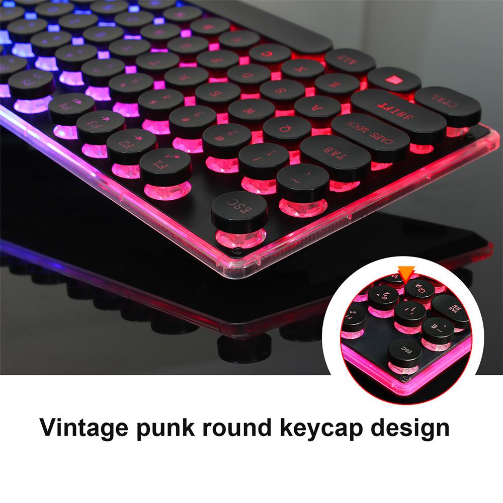 HXSJ V300Y Colorful Backlight Gaming Keyboard Mouse Set RGB Glowing USB Multimedia Ergonomic Mouse Keyboard Combos