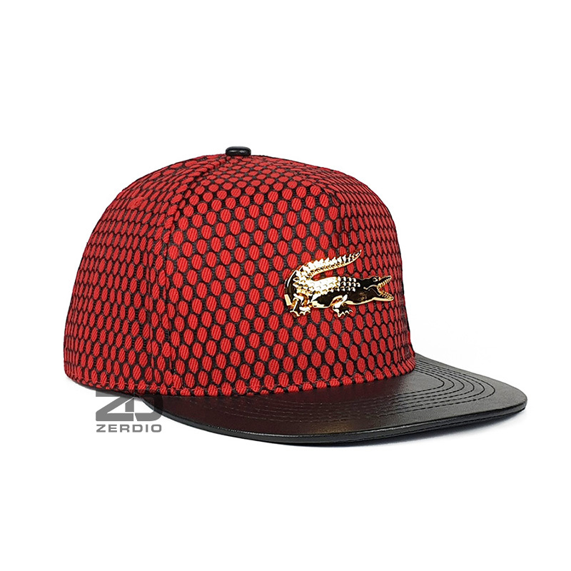 Nón hiphop, Mũ snapback đỏ cho nam nữ lưỡi da cực chất