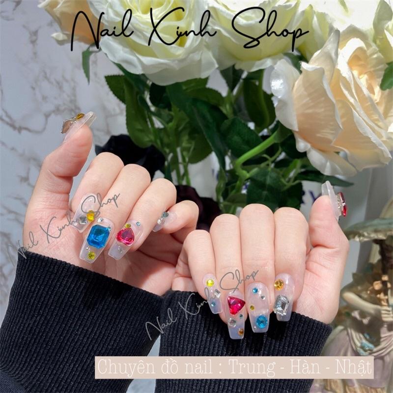 Hủ đá mix đủ màu sáng, bền , đẹp phụ kiện trang trí nail