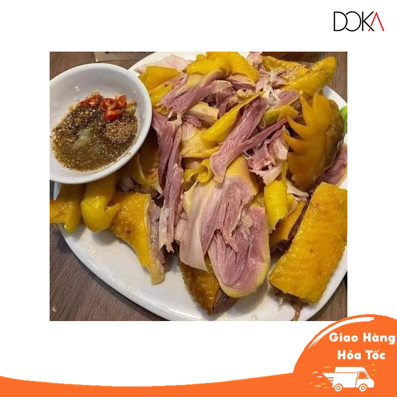 Gà ủ muối hoa tiêu Doka Food da giòn, thịt dai ngon vị đậm đà từng xới thịt
