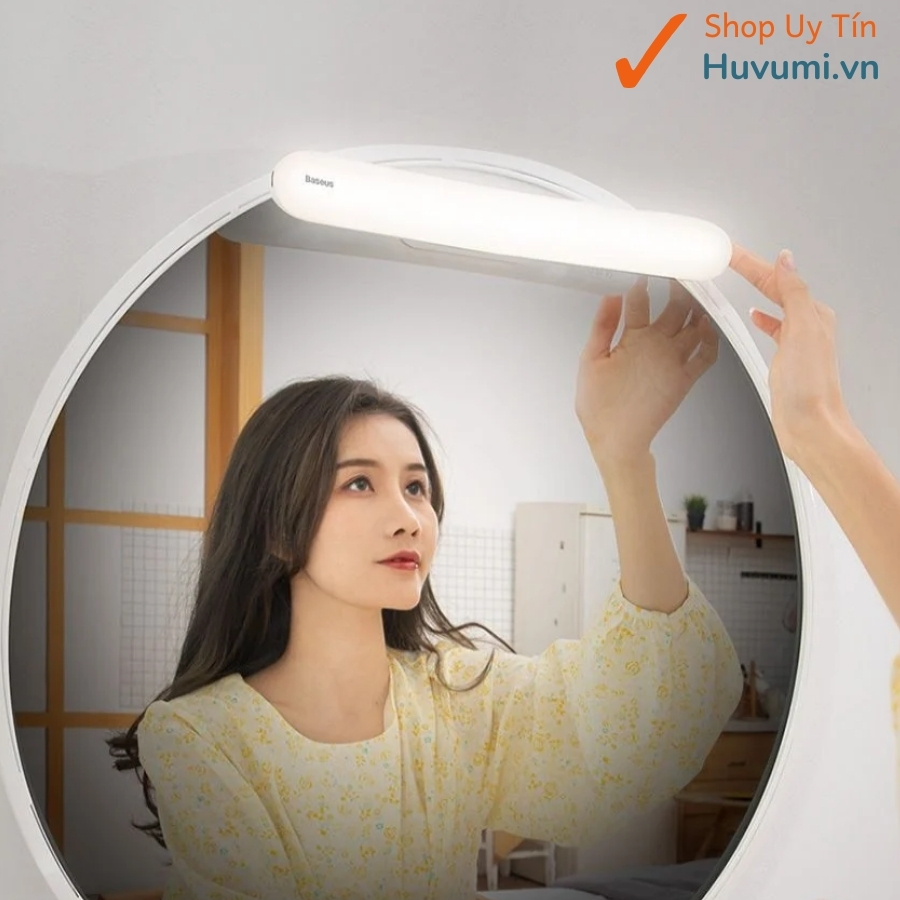 Đèn cảm ứng, pin sạc chuyên dùng cho gương trang điểm Baseus Sunshine Series - Stepless Dimmer Mirror Light (2200mAh, High CRI Lamp Beads, Stepless Dimming) - LV693-SD-WL [Hàng Chính Hãng]