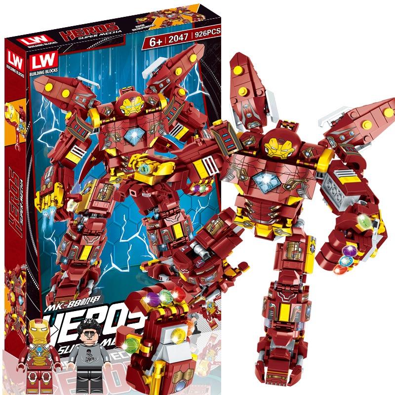 Đồ chơi Lắp ráp Hulkbuster MK48 Lewan 2047, Xếp hình thông minh Siêu anh hùng Marvel, Mô hình ghép Ironman