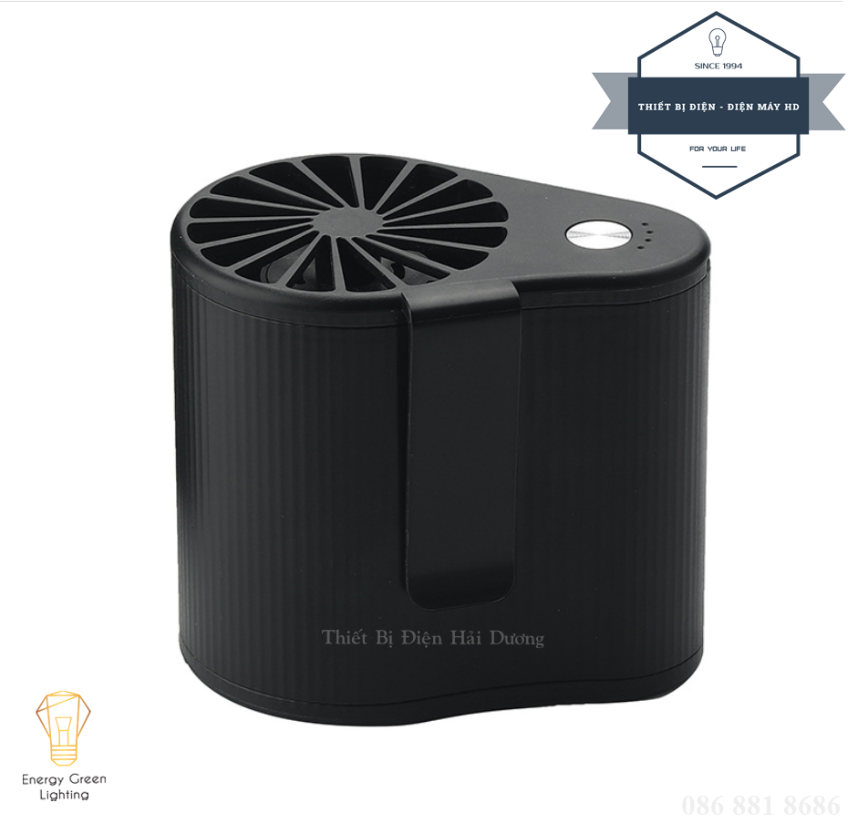 Quạt Sạc Tích Điện Mini QMN-F16 - Đeo Hông Thắt Lưng Tiện Lợi - Công Suất 4W - 3 Tốc Độ Gió - Có Video
