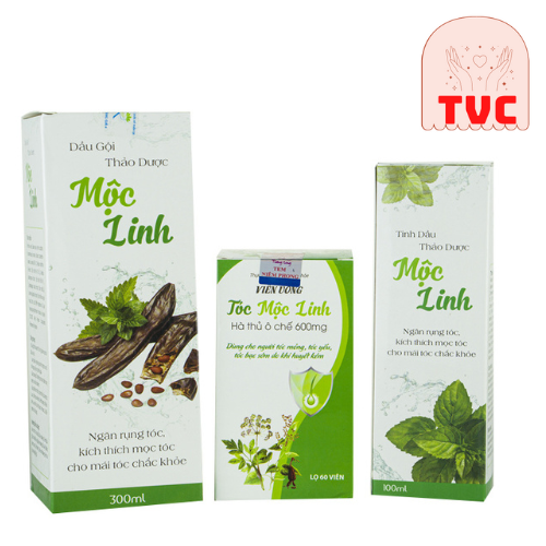 Bộ 3 Chăm Tóc Mộc Linh gồm Viên Uống, Dầu Gội, Tinh Dầu Kích Mọc Tóc, Nuôi Dưỡng Tóc Chắc Khỏe