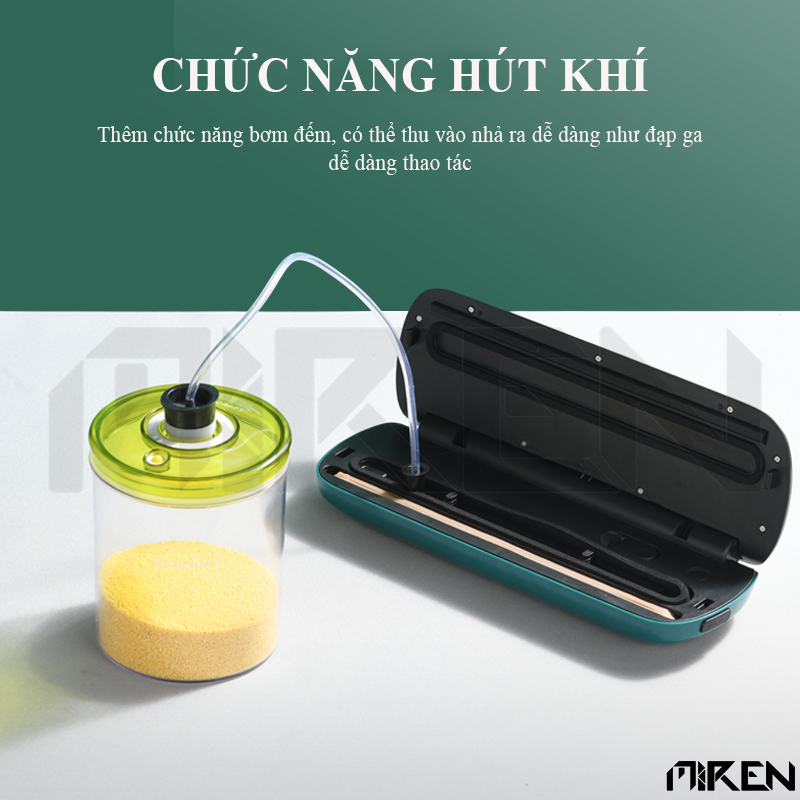 Máy Hút Chân Không Thực Phẩm Kiêm Niêm Phong Miệng Túi (Nhiều Màu) Cao Cấp-Chế Độ Hút Khô/Ướt/Thủ Công & Hút Chiết Xuất Không Khí Hộp Thực Phẩm. Hàng Chính Hãng